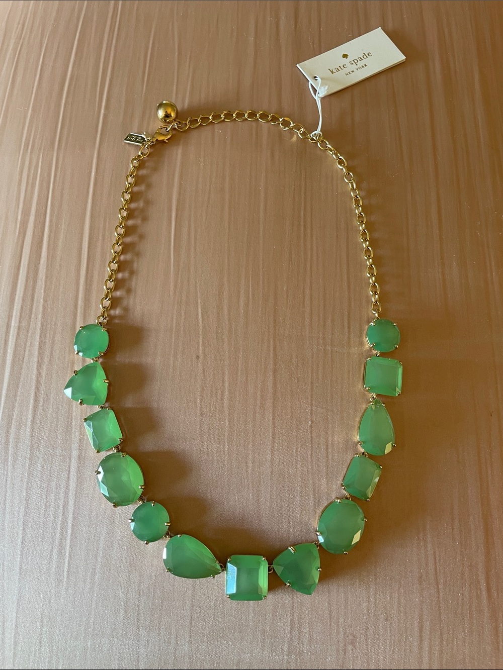 AUTHENTIC Kate Spade New York VEGAS JEWELS NECKLACE mint green $148 NWT - Picture 4 of 10